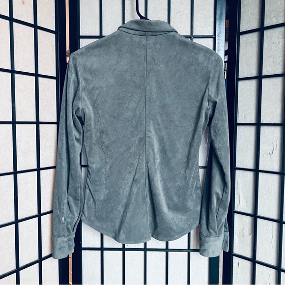 Carine Roitfeld uniqlo grey faux suede full zip jacket XS - Picture 6 of 7